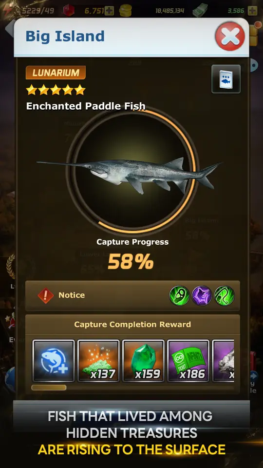 Schermata verticale di Ace Fishing: Wild Catch pubblicata da Com2uS